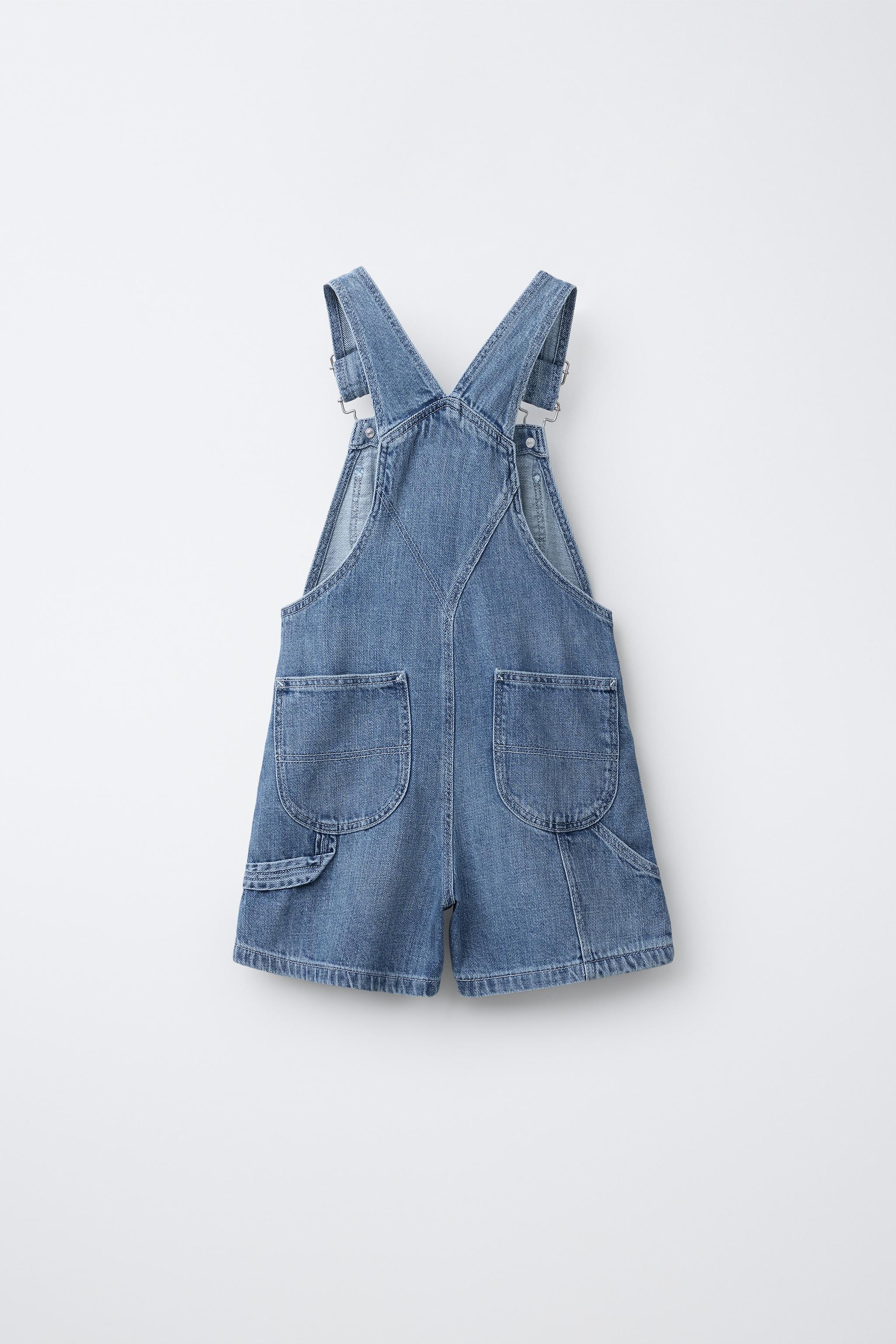 DENIM OVERALL SHORTS
